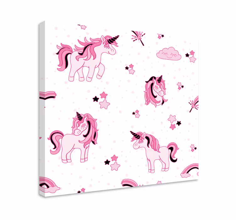 Einhorn wandbild mit süßen einhornmustern - TenStickers