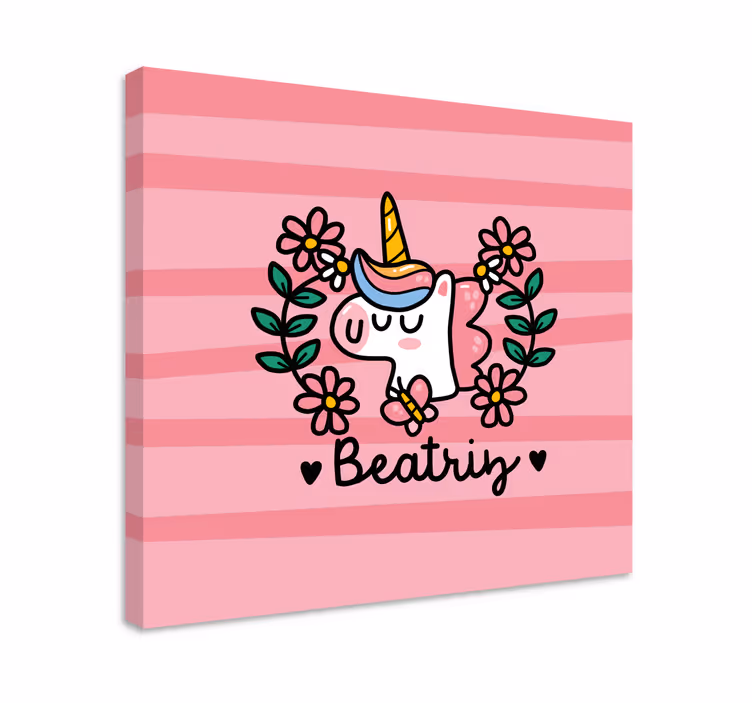 Einhorn wandbild süßes einhorn mit blumen - TenStickers