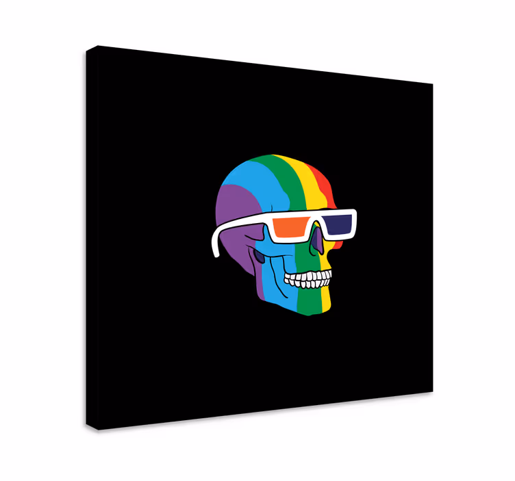 Leinwandbild obst regenbogen totenkopf brille - TenStickers