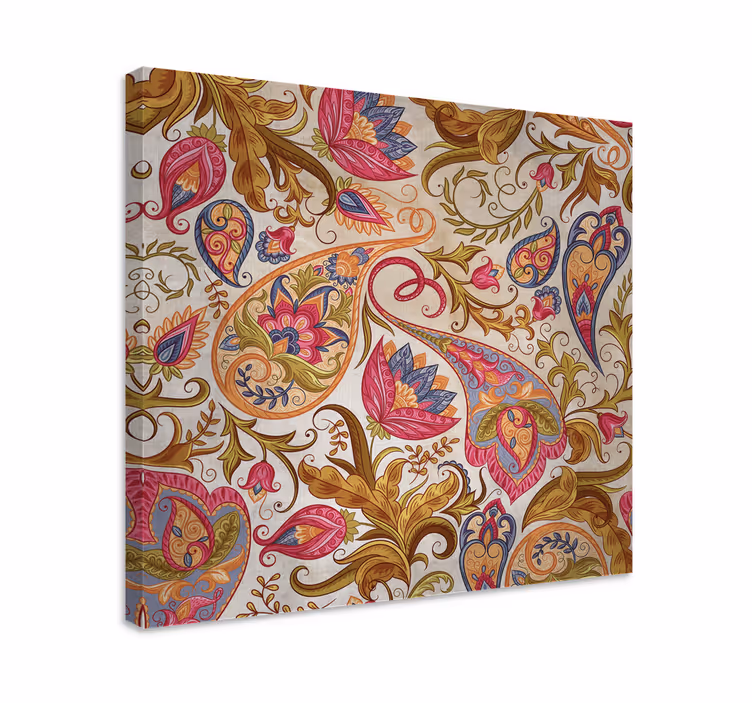 Leinwandbild mit filigranen blumenmustern - TenStickers