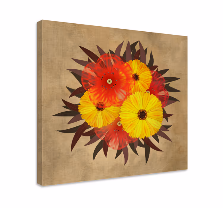 Leinwandbild lebhaftes blumenarrangement - TenStickers