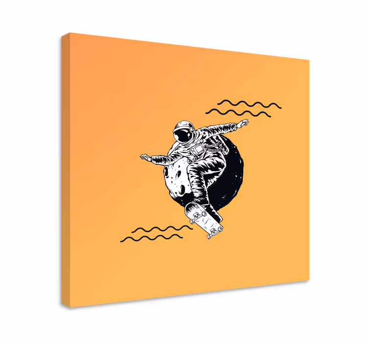 Wandbild gaming cosmonaut beim skateboarden - TenStickers