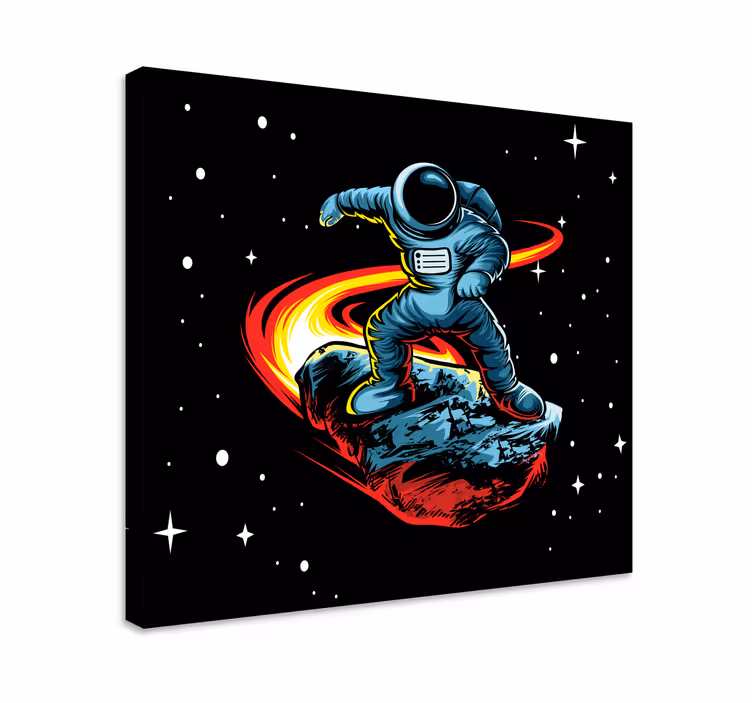 Wandbild gaming astronaut surft auf asteroid - TenStickers