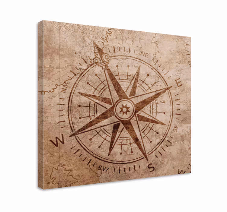 Wandbilder Vintage Brauner vintage-kompass - TenStickers