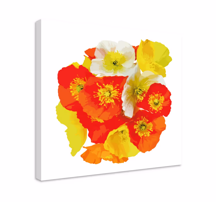 Leinwandbild mit lebendiger blumenkomposition - TenStickers
