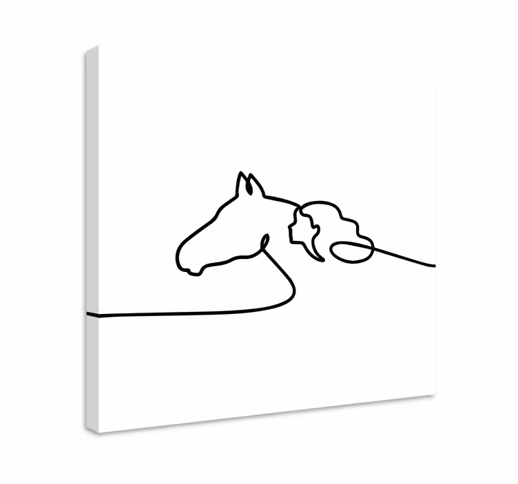 Wandbild Pferd Pferde- und mädchenumriss - TenStickers