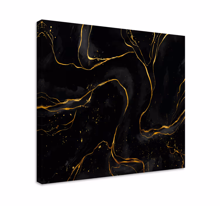Leinwandbild elegant Schwarzer und goldener marmor - TenStickers