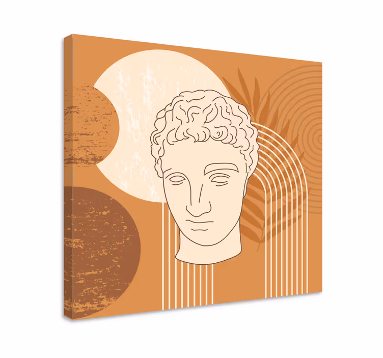 Leinwandbild abstrakt mit klassischem skulpturenkopf - TenStickers