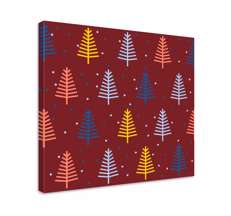 Wandbild baum mit bunten kiefernnadeln - TenStickers