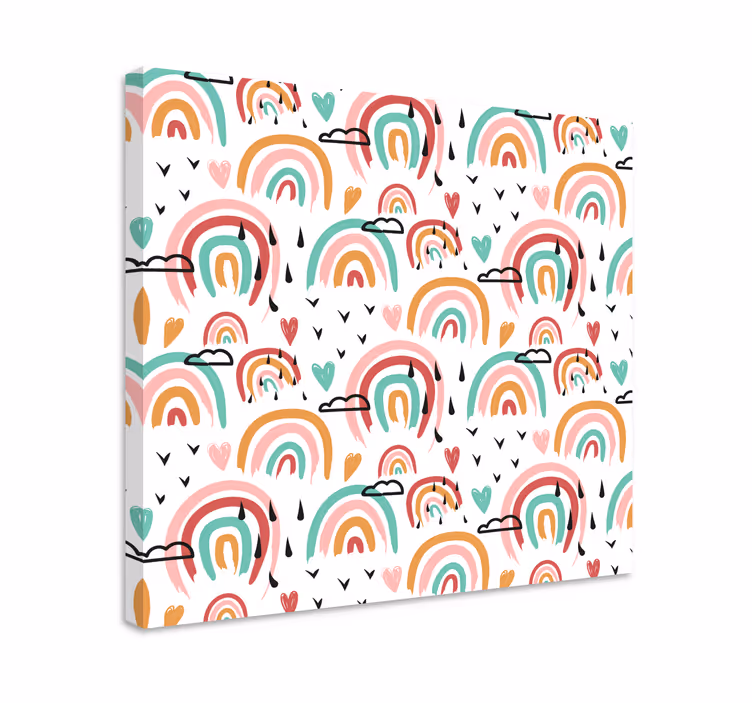 Leinwandbild kinder verspieltes regenbogenmuster - TenStickers