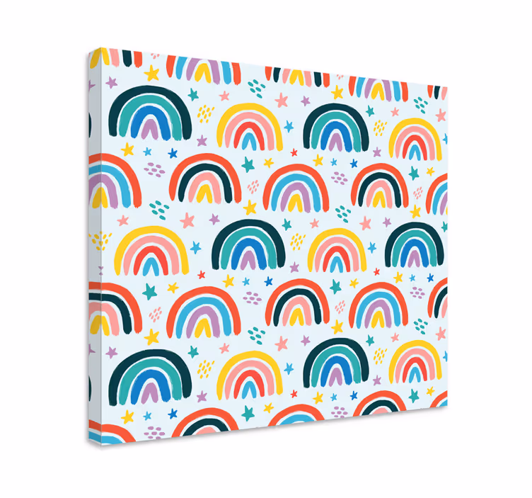 Leinwandbild kinder buntes regenbogenmuster - TenStickers
