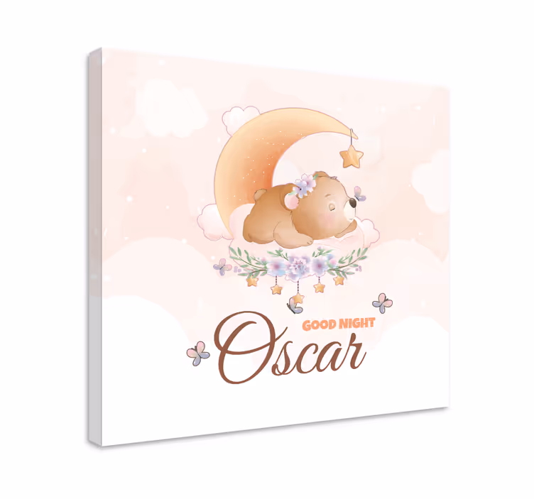 Leinwandbild babys gute nacht bär - TenStickers