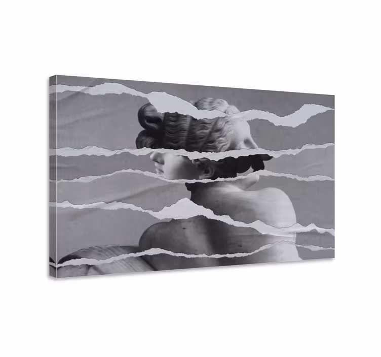 Kunst auf leinwand zerrissene papierskulptur - TenStickers