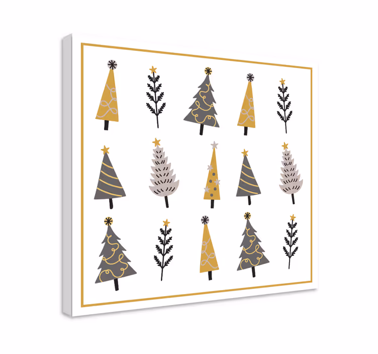 Leinwandbild mit dekorativen weihnachtsbäumen - TenStickers