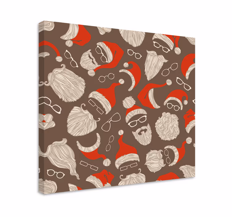 Wandbild tier mit festlichen weihnachtsmann-gesichtern - TenStickers