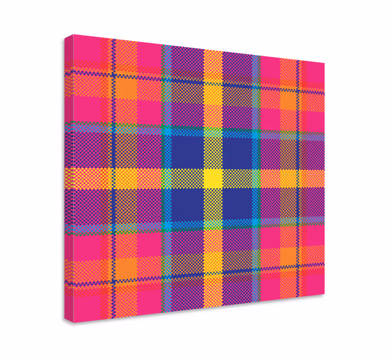 Geometrische wandbilder mit buntem schachmuster - TenStickers