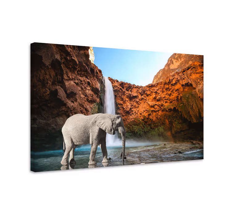 Wandbild elefant majestätische elefanten oase - TenStickers