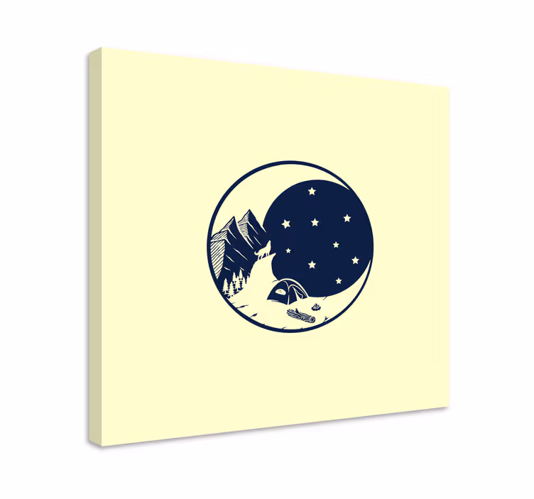 Wandbilder landschaft camping unter sternen - TenStickers