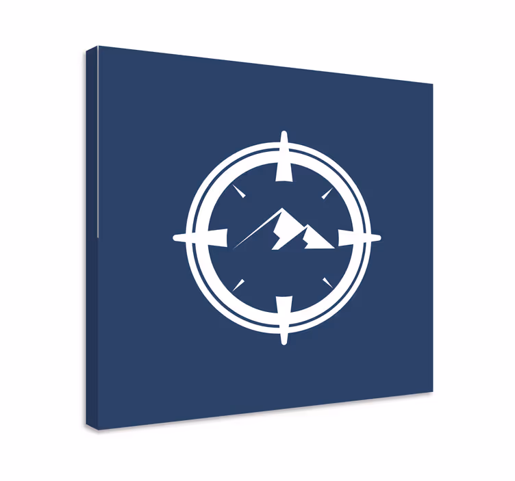 Leinwandbild obst mit bergkompass-symbol - TenStickers