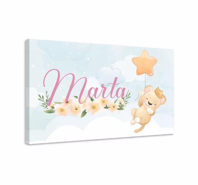 Leinwandbild babys niedlicher löwenballon - TenStickers