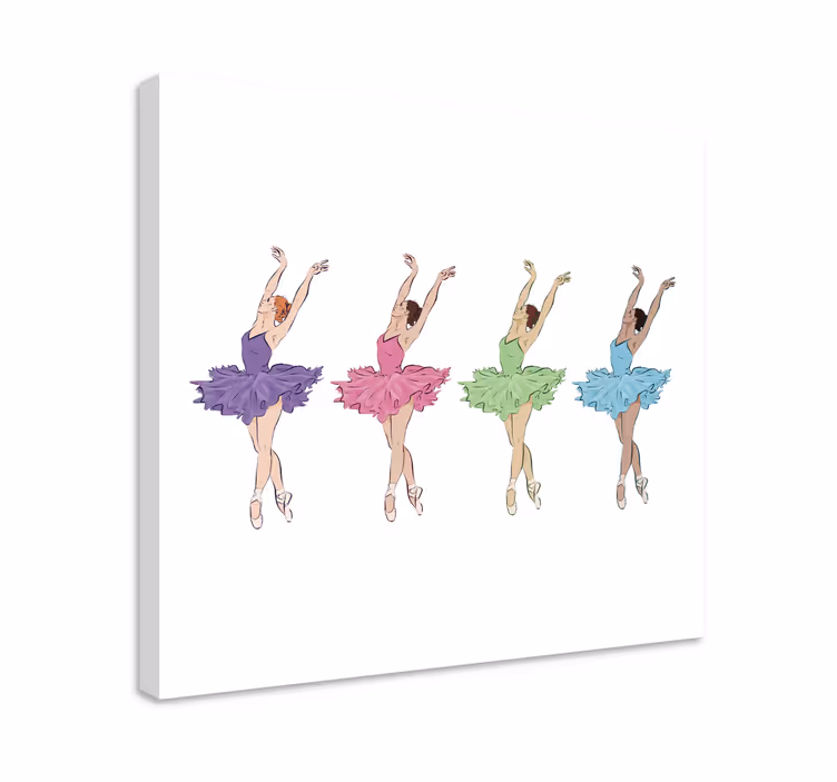 Leinwandbild Kinder Bunte balletttänzer - TenStickers