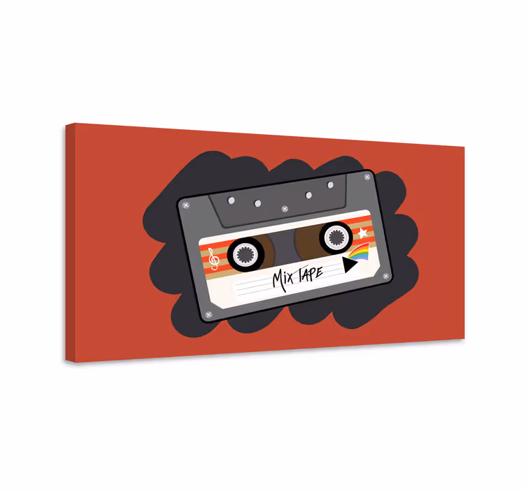 Wandbild musik im retro mixtape design - TenStickers