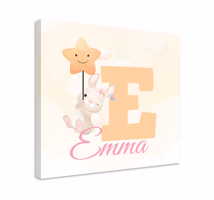 3d leinwandbild glücklicher hase mit stern - TenStickers