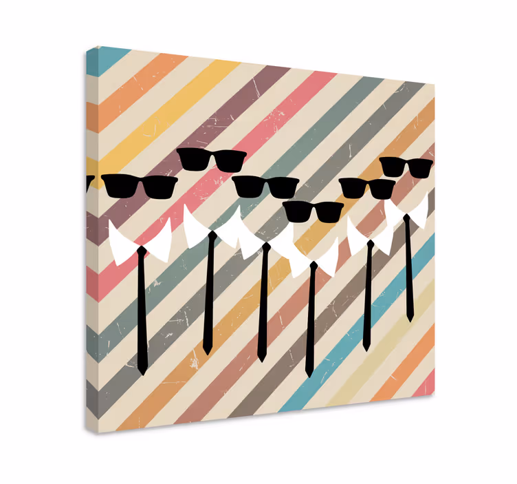 Leinwandbild stylische figuren in sonnenbrillen - TenStickers