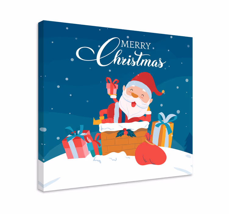 Leinwandbild weihnachtsmann mit geschenken - TenStickers
