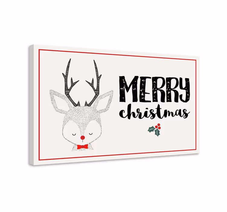 Hirsch bild leinwand frohe weihnachten rentier - TenStickers