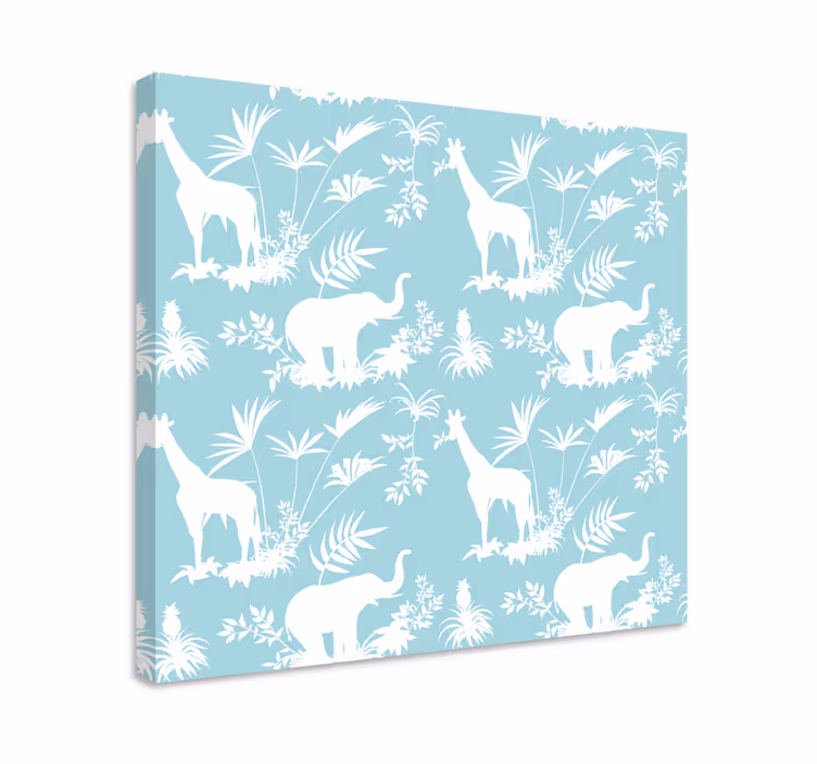 Elefanten Leinwand elefant und giraffe - TenStickers