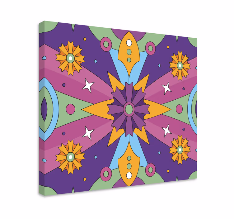 Leinwandbild abstrakt buntes geometrisches muster - TenStickers