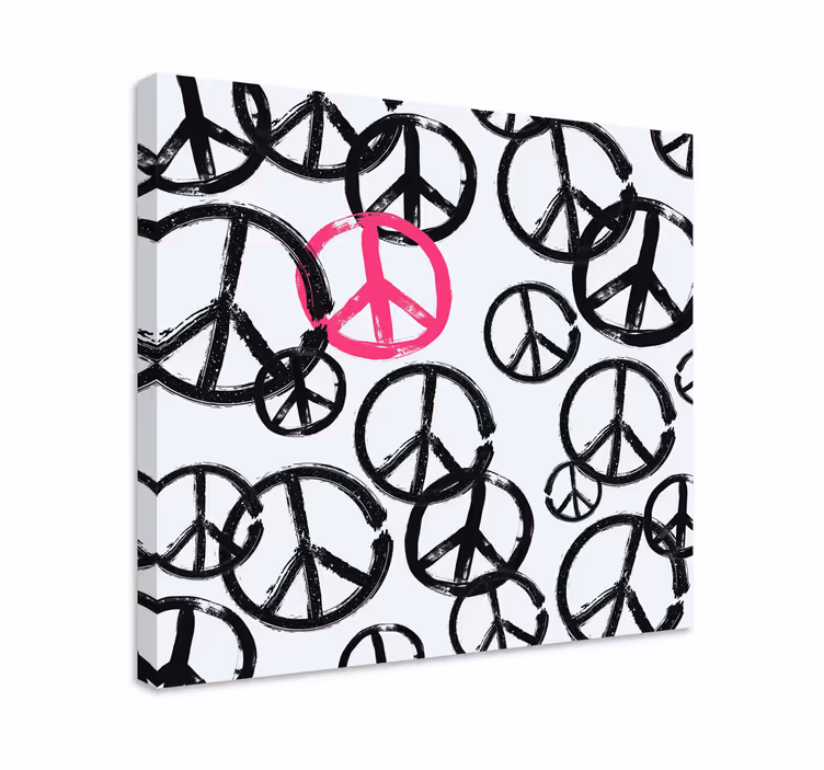 Leinwandbild muster mit friedenssymbolen - TenStickers