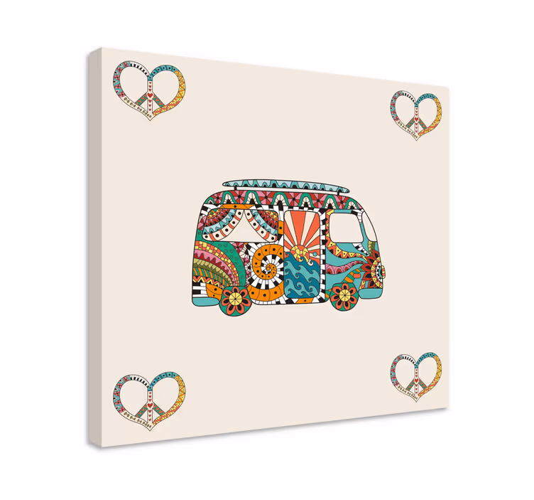 Wandbilder vintage buntes van-muster - TenStickers