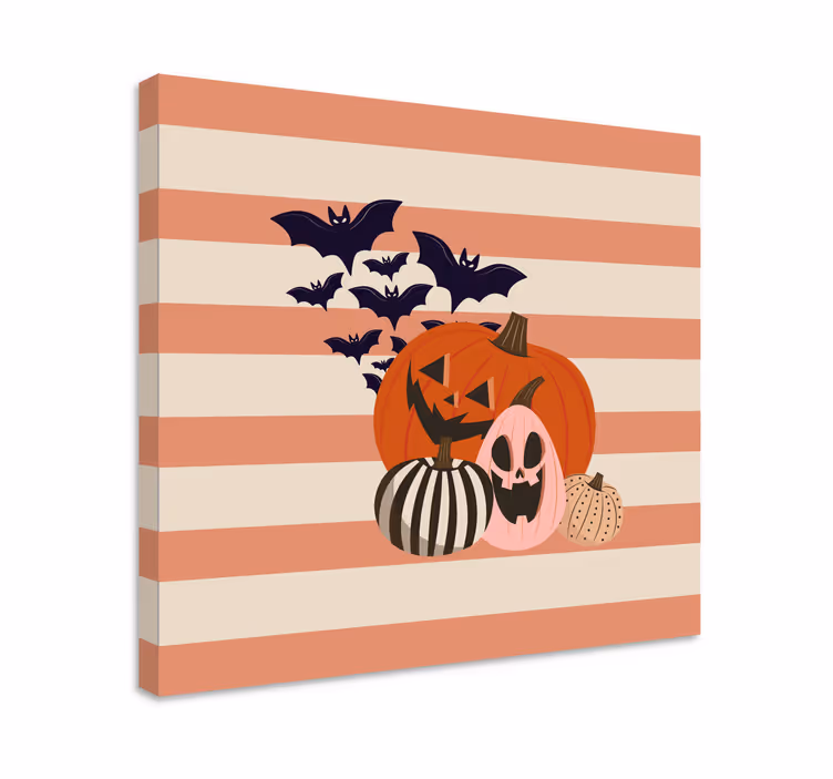 Leinwandbild sport halloween kürbisversammlungen - TenStickers