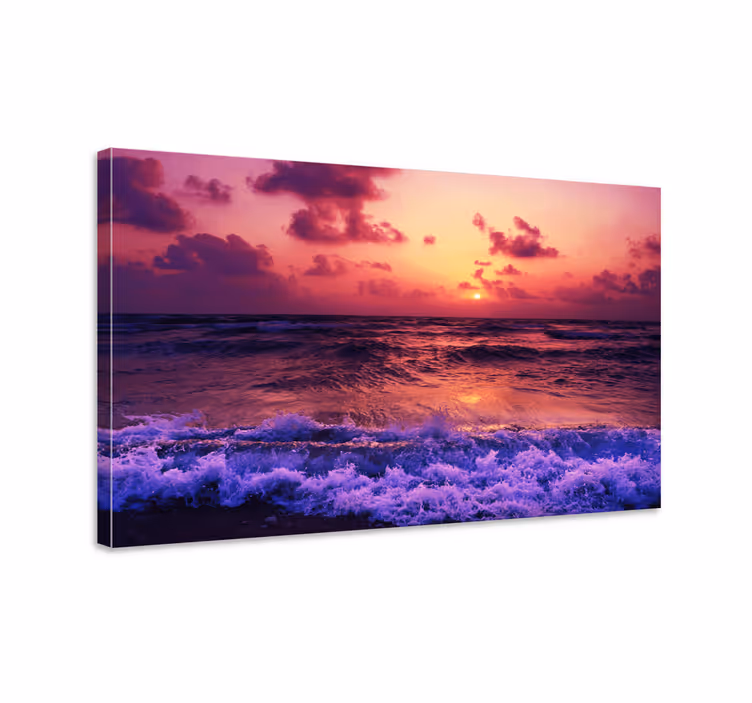 Wandbilder landschaft lebendige sonnenuntergangswellen - TenStickers