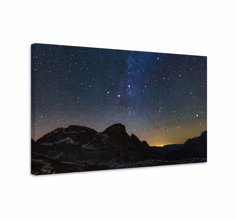 Wandbilder landschaft sternenhimmel über bergen - TenStickers