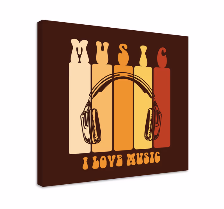 Wandbild musik kopfhörer und klang - TenStickers