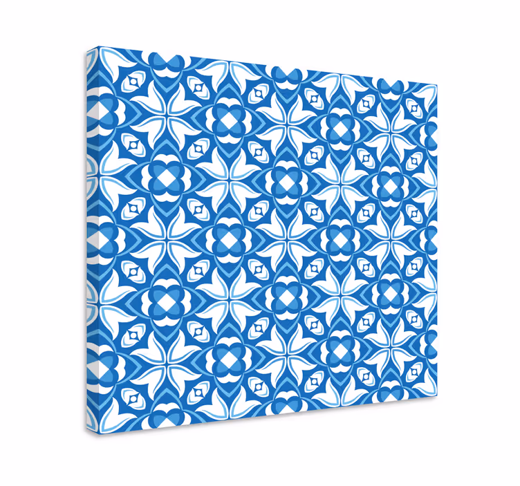 Wandbilder modern mit filigranem blauen muster - TenStickers