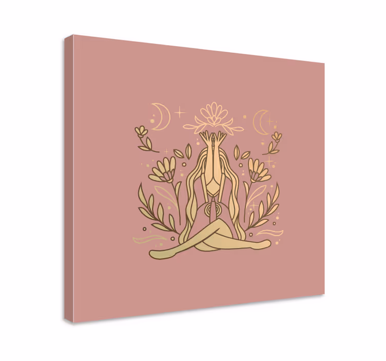 Zen bilder leinwand meditative blumenpose - TenStickers
