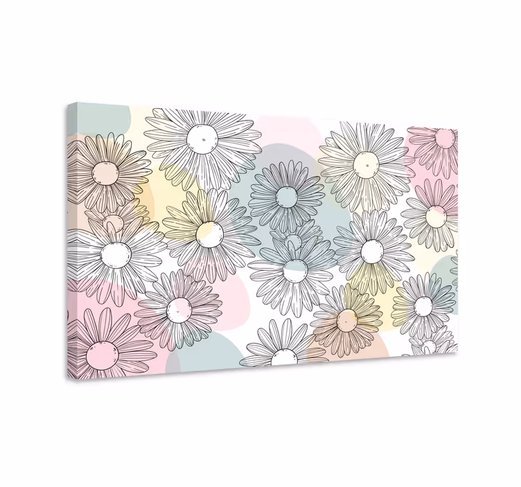 Leinwandbild mit gänseblümchen-muster - TenStickers