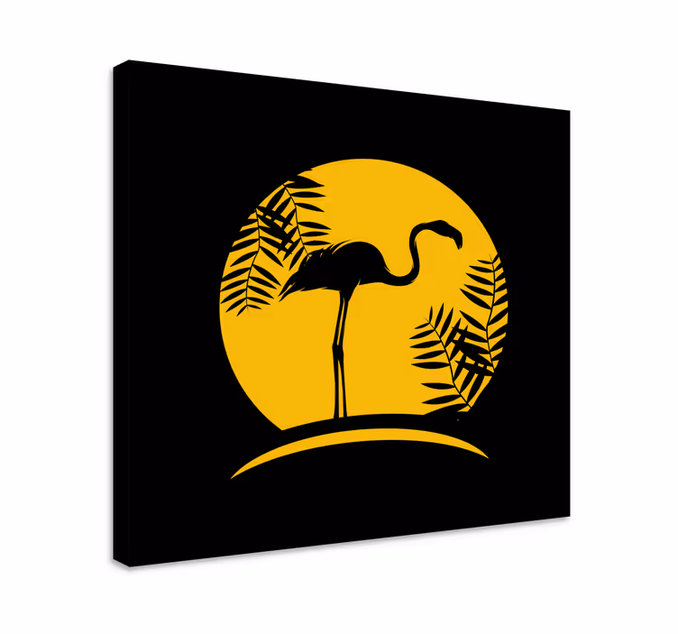 Leinwandbild vogel elegante flamingo silhouette - TenStickers