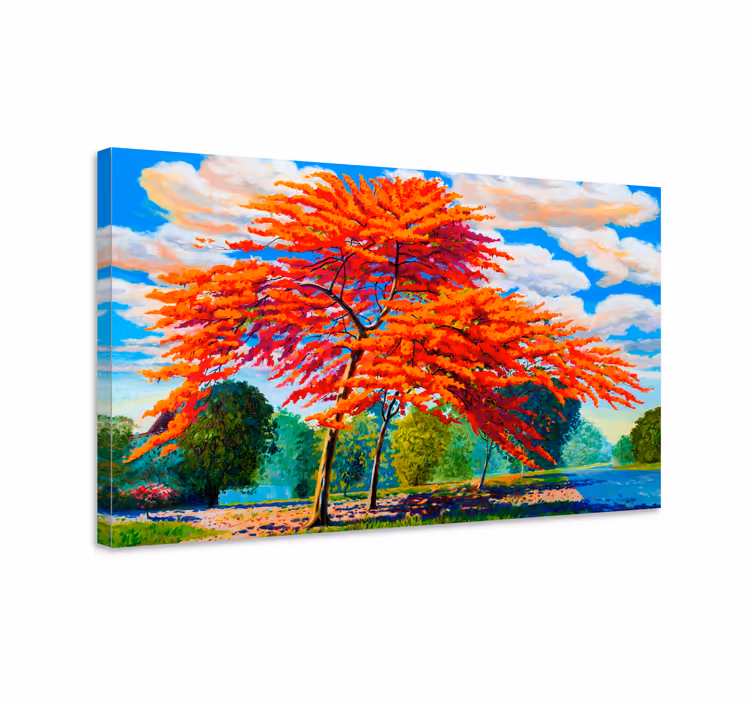 Leinwandbild feuriges herbstlaub - TenStickers
