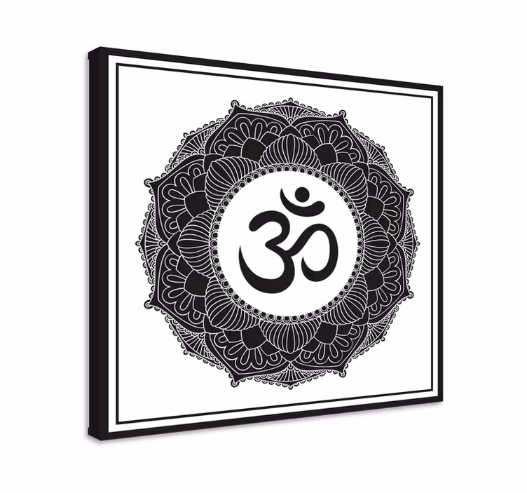 Buddha bilder leinwand mit om symbol mandala - TenStickers