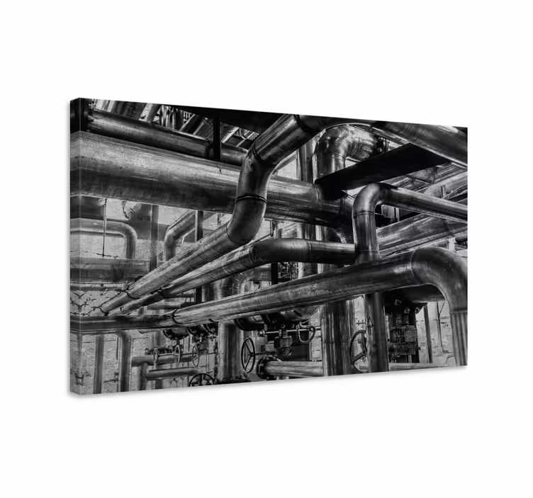Leinwandbild ornament industrie-rohrnetz - TenStickers