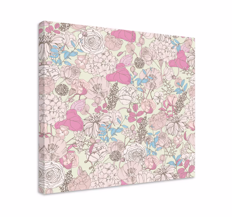 Leinwandbild blumiges bouquet muster - TenStickers