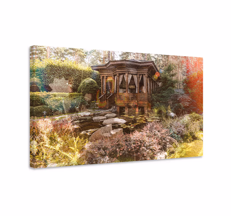 Wandbilder landschaft ruhiger garten rückzugsort - TenStickers