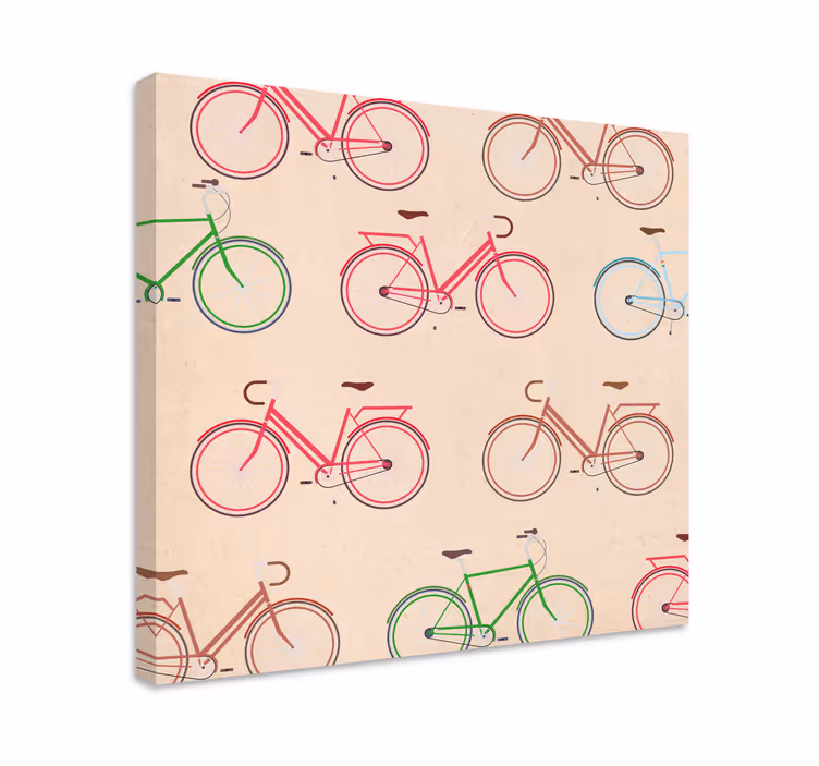 Leinwandbild sport mit bunten fahrradmustern - TenStickers