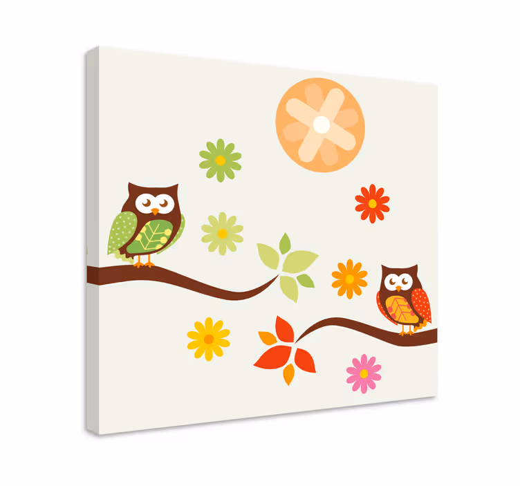 Wandbild tier eulenfamilien freude - TenStickers