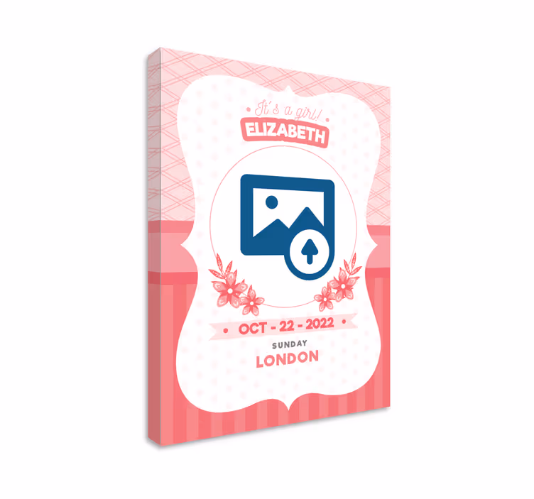 Leinwandbild Babys personalisierte rosa ankündigung - TenStickers